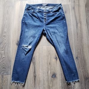 Torrid, plus size, button down jeans